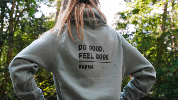 'Do Good. Feel Good. Karma.' - Overhead Snuggly Hood (Gender Neutral) - Image 3