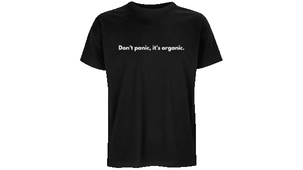 'Don't panic it's organic.' - Oversized Organic T-Shirt (Male) - Image 7