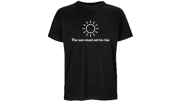 'The sun must set to rise.' - Oversized Organic T-Shirt (Male) - Image 7