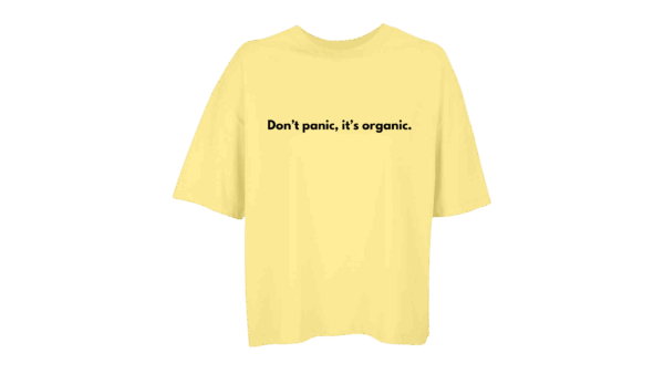 'Don't panic, it's organic.' - Oversized Organic Cotton T-Shirt (Female) - Image 13