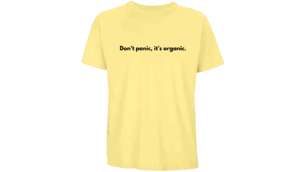 'Don't panic it's organic.' - Oversized Organic T-Shirt (Male) - Image 10