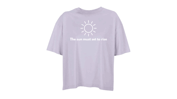 'The sun must set to rise.' - Oversized Organic Cotton T-Shirt (Female) - Image 4