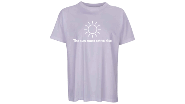 'The sun must set to rise.' - Oversized Organic T-Shirt (Male) - Image 10