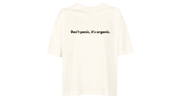 'Don't panic, it's organic.' - Oversized Organic Cotton T-Shirt (Female) - Image 7