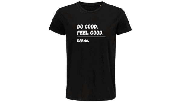 ‘DO GOOD. FEEL GOOD. KARMA.’ – ORGANIC COTTON T-SHIRT (Male) - Image 3