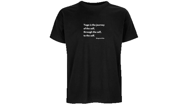 'Yoga is the journey of the self, through the self, to the self.' - Organic cotton oversized T-Shirt (Male)