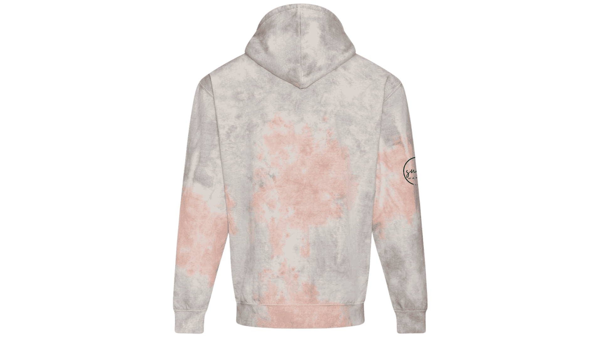 Grey / Pink Marble Tie-Dye Hoodie - Back