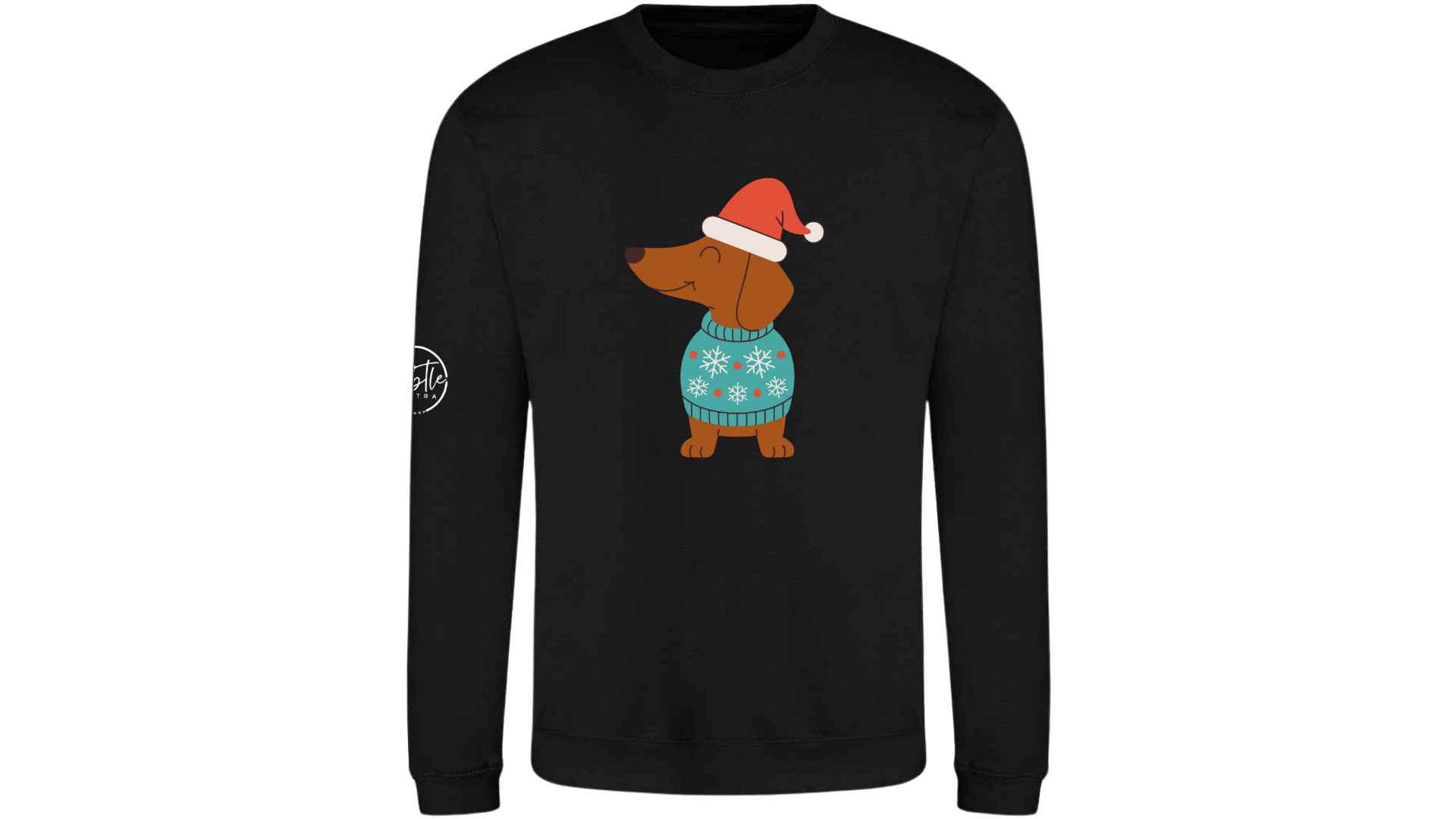 Kids Festive Pooch Jumper Black
