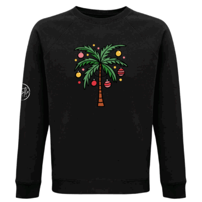 Christmas Jumper Festive Palm Tree Black