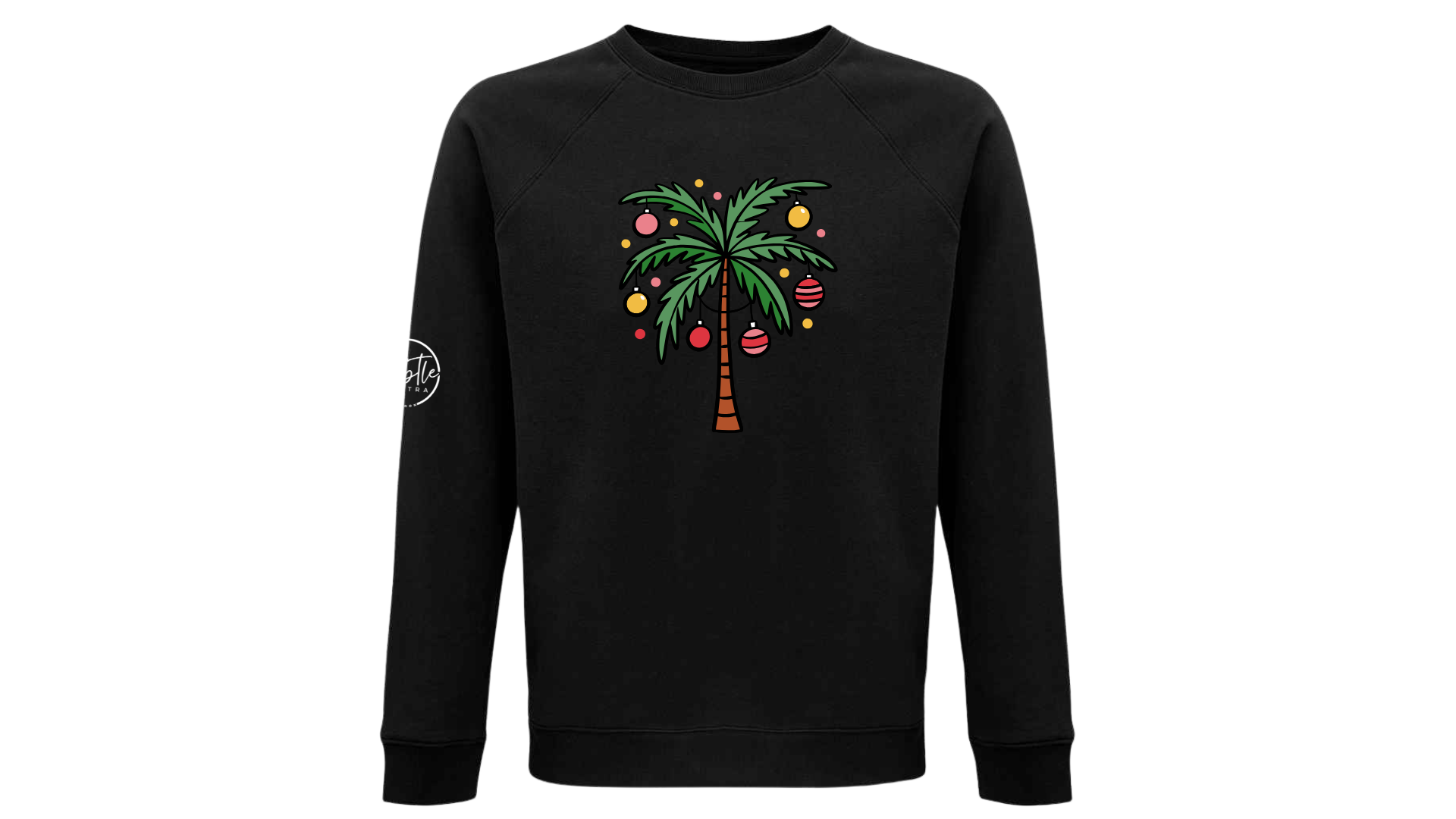 Christmas Jumper Festive Palm Tree Black