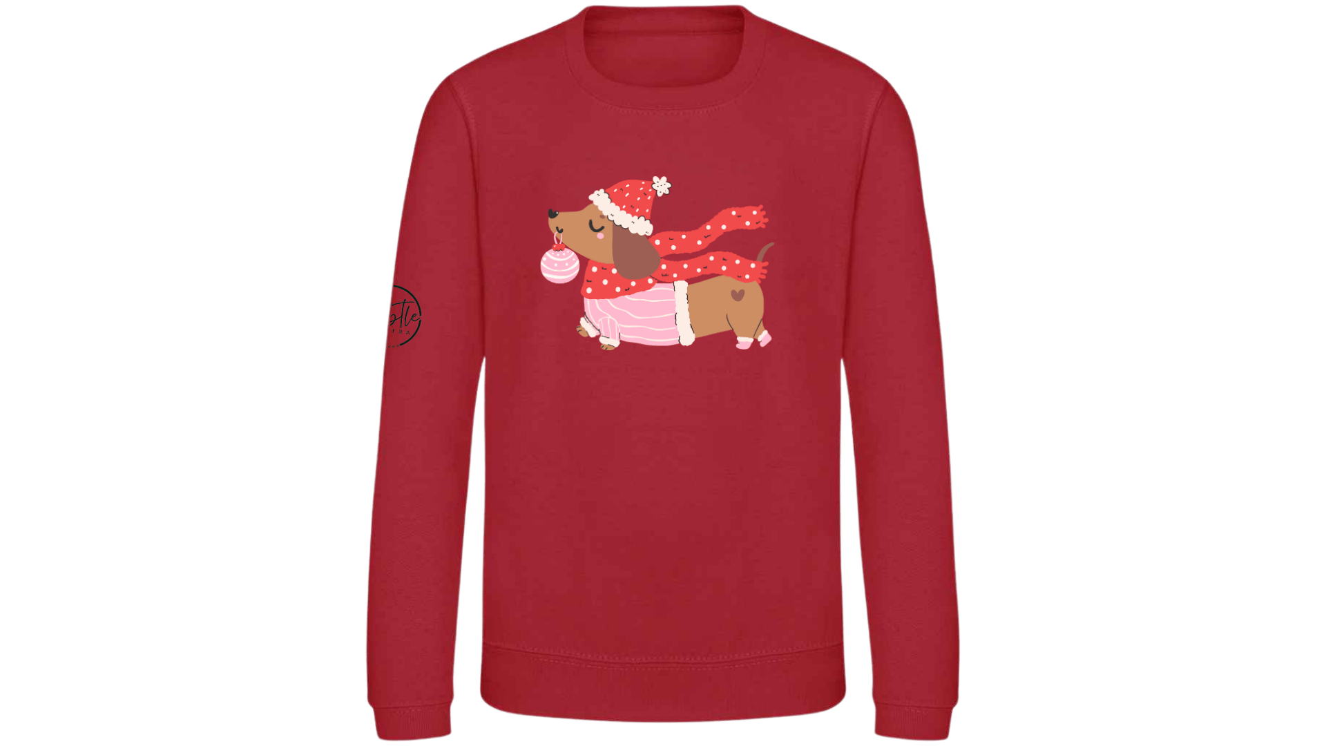 Kids Christmas Jumper Pooch Red