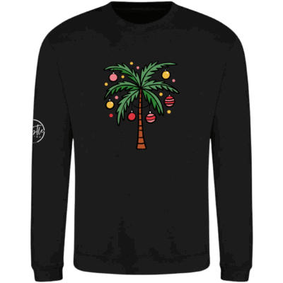 Kids Christmas Jumper Tree Black