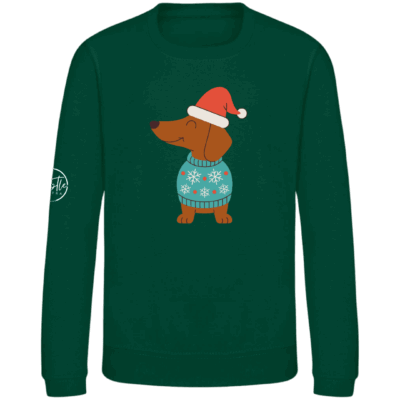 Kids Festive Pooch Jumper Green