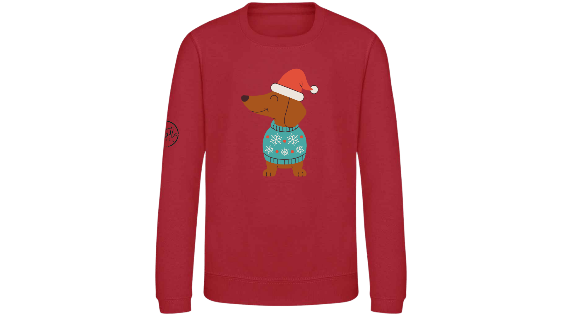 Kids Festive Pooch Jumper Red
